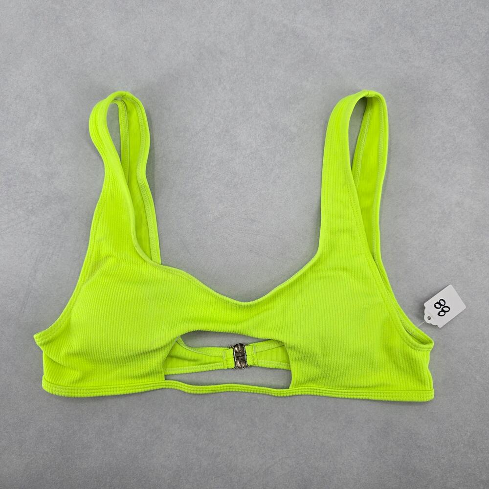 Green Padded‎ Ribbed Fun Beach Swim Sports Bra Beach Bikini Top XL Extra Large